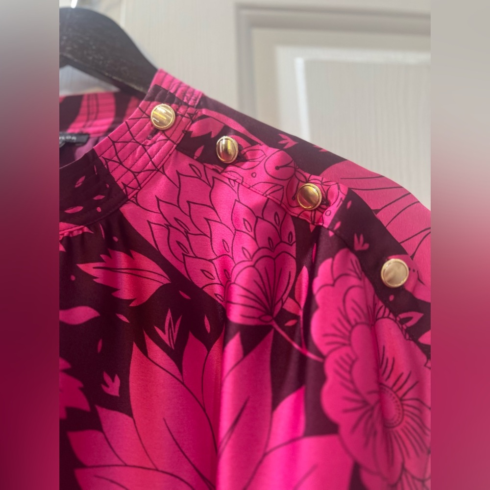 Ann Taylor Fuchsia and Red Floral Midi Dress - Picture 5 of 6
